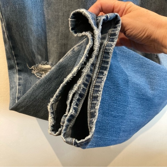 KANCAN Sz 13 High Rise Slim Patch Pockets Mid Wash Distressed Straight Jeans - Picture 7 of 13